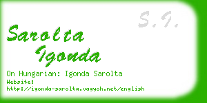 sarolta igonda business card